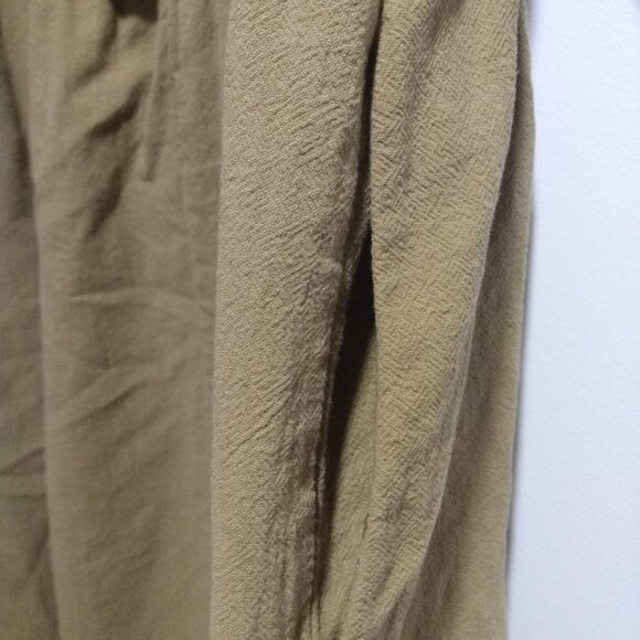 Olive Green Puff Sleeve Cottagcore Peasant Dress - Picture 4 of 4